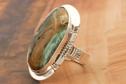 Genuine Nevada Variscite Sterling Silver Navajo Ring